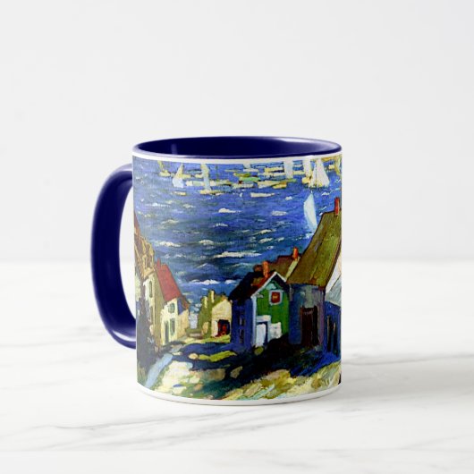 Mug Bateaux à voile au port, art (Devant gauche)