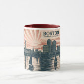 Mug Bateaux à voile Charles River Boston Skyline Art V (Centre)