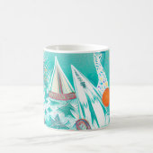 Mug Bateaux à voile et Créatures marines Art Abstrait  (Centre)