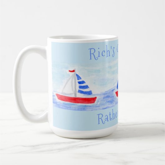 Mug Bateaux À Voile Peints À La Main Plutôt Voile (Gauche)