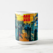 Mug Bateaux au coucher du soleil du port (Centre)