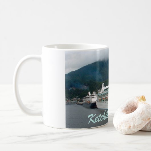 Mug Bateaux de croisière, Ketchikan, Alaska (Avec donut)