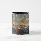 Mug Bateaux de pêche dans le port à Noël (Centre)