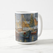 Mug Bateaux de pêche dans le port de Noël (Devant droit)