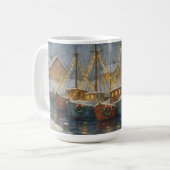 Mug Bateaux de pêche dans le port de Noël (Devant gauche)
