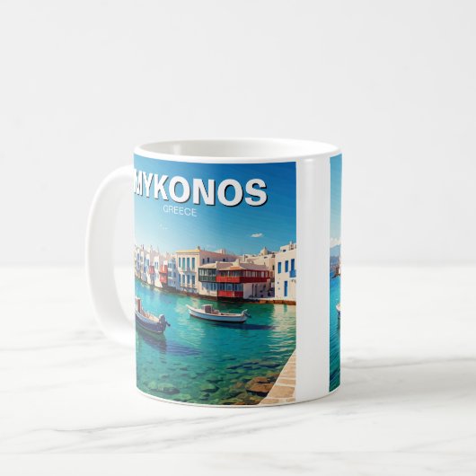 Mug Bateaux des îles grecques de Mykonos (Devant gauche)
