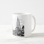Mug bateaux en mer (Devant droit)