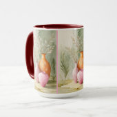 Mug Bateaux Serene | Art orange et rose (Devant gauche)