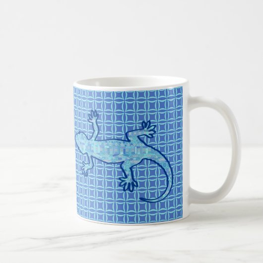 Mug Batik Tribal Gecko - bleu denim doux (Droite)