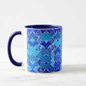 Mug Batik Tribal Print, Cobalt et Cerulean Blue (Gauche)