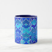 Mug Batik Tribal Print, Cobalt et Cerulean Blue (Centre)
