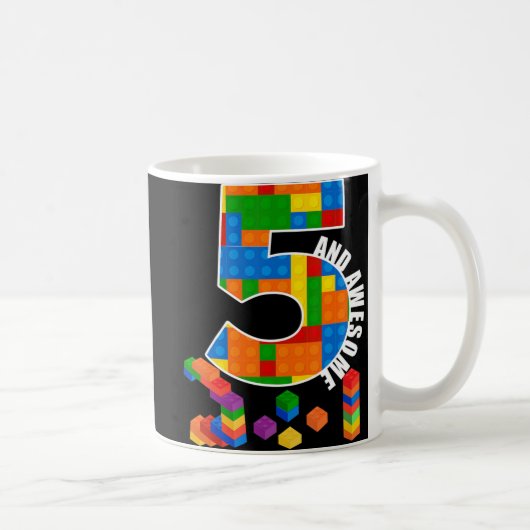 Mug Bâtiment Blocs Briques 5 ans Awesome Anniversaire (Droite)