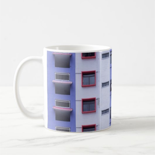 Mug Bâtiment haut bleu et blanc (Gauche)