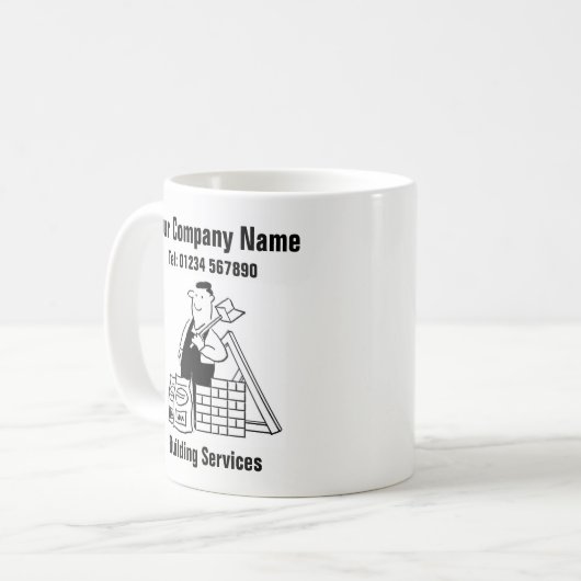 Mug Bâtiment Services de dessin (Devant gauche)