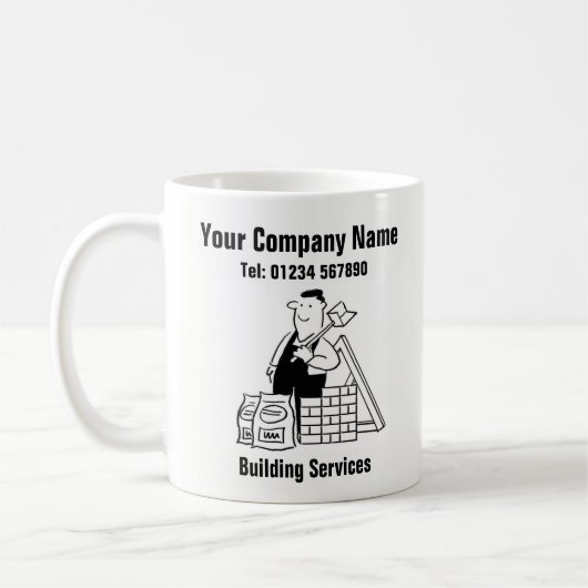 Mug Bâtiment Services de dessin (Gauche)