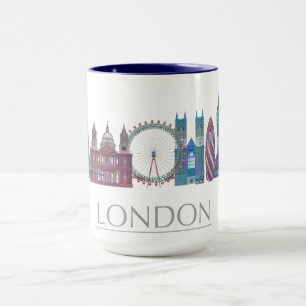 Mug Bâtiments colorés par horizon de Londres