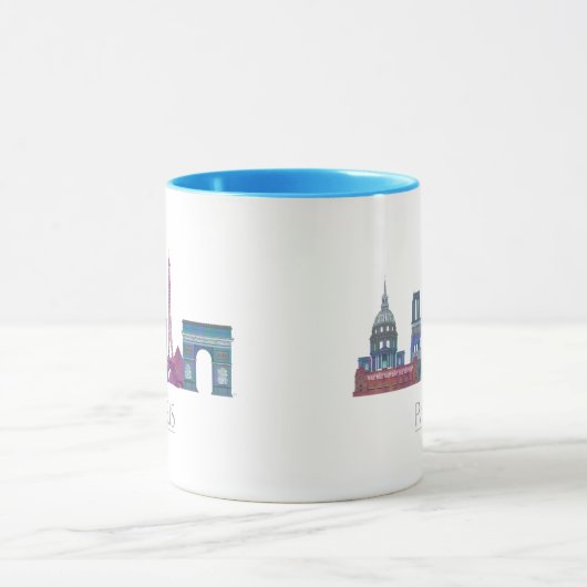 Mug Bâtiments couleur Paris Skyline (Centre)