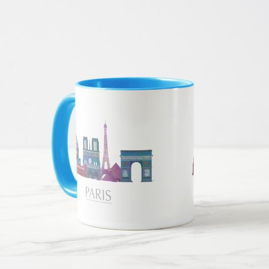 Mug Bâtiments couleur Paris Skyline (Devant gauche)