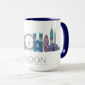 Mug Bâtiments couleur Skyline de Londres (Devant droit)