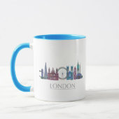 Mug Bâtiments couleur Skyline de Londres (Gauche)