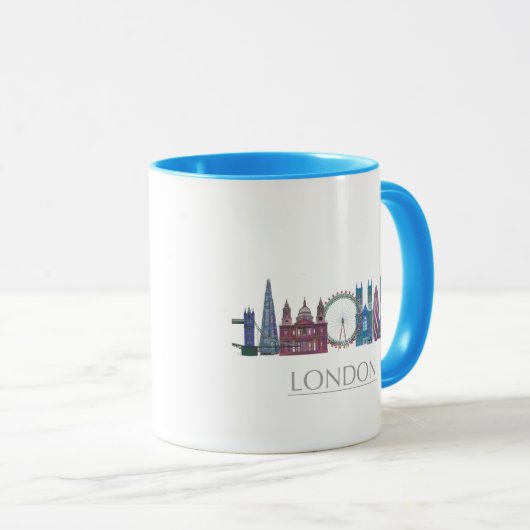 Mug Bâtiments couleur Skyline de Londres (Devant droit)