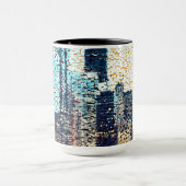 Mug Bâtiments de la ville bleue en mosaïque avec relie (Centre)