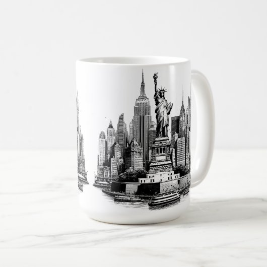Mug Bâtiments de New York City Architecture art (Devant droit)