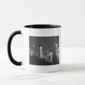 Mug Bâtiments de ville la nuit B&W, vue élevée (Gauche)