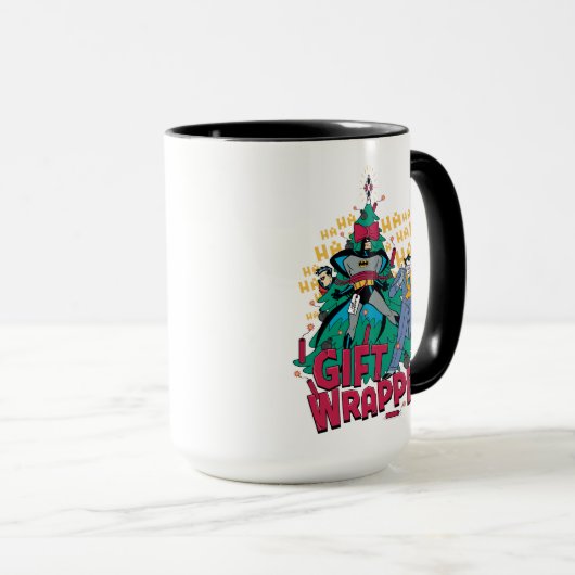 Mug Batman | Batman & Robin Cadeau Emballé À L'Arbre X (Devant droit)