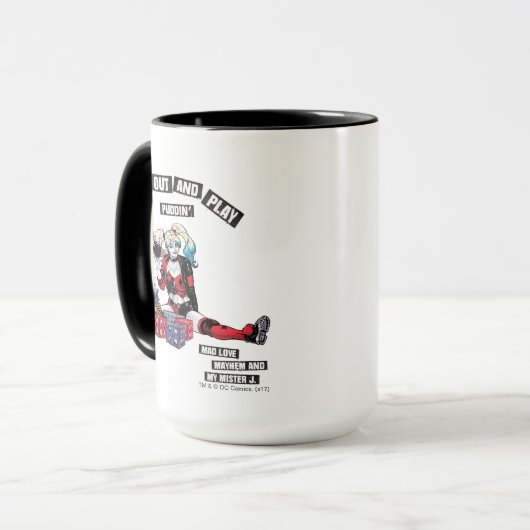 Mug Batman | Harley Quinn "Sortez Et Jouez À Puddin" (Devant gauche)