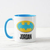 Mug Batman | Symbole Cyan Stripes (Gauche)