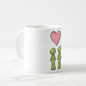 Mug Bâton vert Figure Couple Rose Coeur amour (Devant gauche)