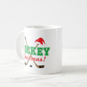 Mug Bâtons de hockey de Noël de hockey Santa Hat (Devant gauche)