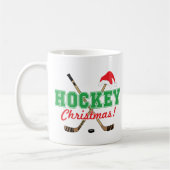 Mug Bâtons de hockey de Noël de hockey Santa Hat (Gauche)
