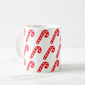 Mug Bâtons de Noël blanc rouge minimes (Devant gauche)
