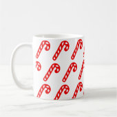 Mug Bâtons de Noël blanc rouge minimes (Gauche)