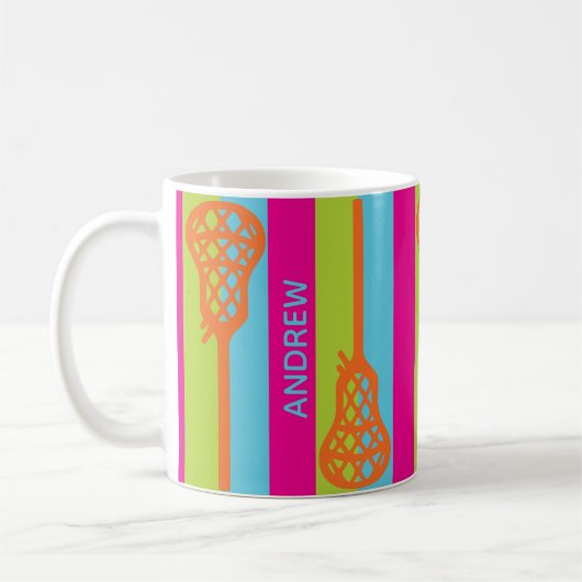 Mug Bâtons et bandes de crosse rétro couleur vive (Gauche)