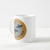 Mug Bats d'Halloween bleu orange (Devant gauche)