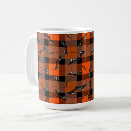 Mug Bats D'Halloween Cupides Sur Plaid (Devant gauche)