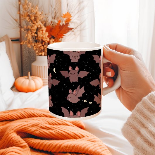 Mug Bats d'Halloween mous dans le ciel nocturne