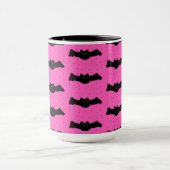 Mug Bats d'Halloween roses et noires (Centre)
