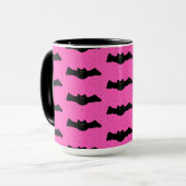 Mug Bats d'Halloween roses et noires (Devant gauche)