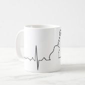 Mug Battement de coeur de guitare acoustique (Devant gauche)