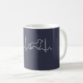 Mug Battement de coeur de teckel (Devant droit)