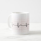 Mug Battement de coeur d'ECG sur le papier de (Devant gauche)