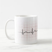 Mug Battement de coeur d'ECG sur le papier de (Gauche)
