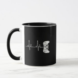 Mug Battements de cœur de joueur Amateur de jeux vidéo