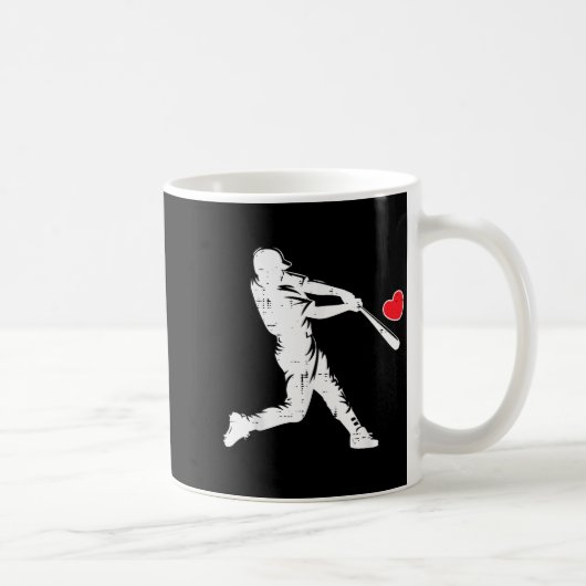 Mug Batter Baseball de silhouette pour la Saint-Valent (Droite)