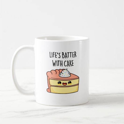 Mug Batter la vie avec gâteau amusant jeu de gâteau (Gauche)