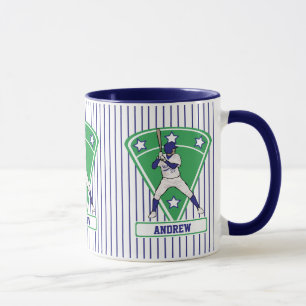 Mug Batterie de baseball personnalisée Star Blue